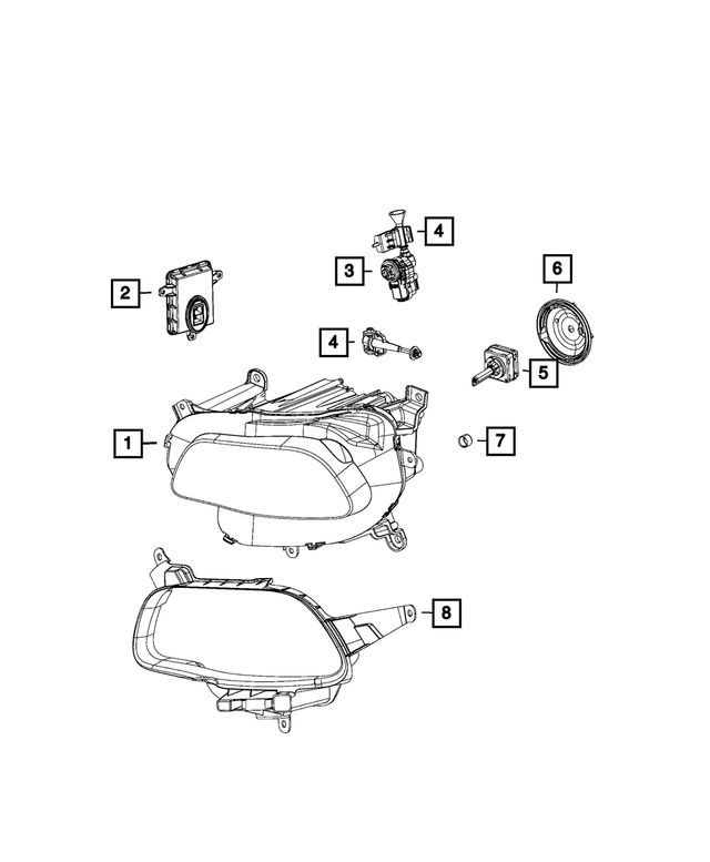 68206663AH - Electrical: Headlamp, Left for Jeep: Cherokee Image