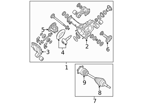 Carrier & Front Axles for 2005 Nissan Pathfinder #0