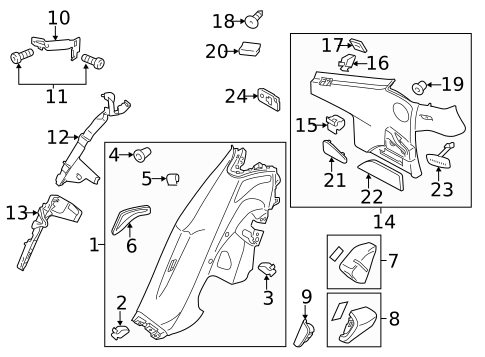 Interior Trim - Quarter Panels for 2016 Porsche Panamera #1