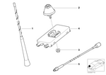 65206902689 - Communication Systems: Antenna Rod F Short Rod Antenna for BMW Image