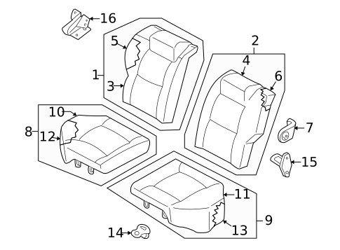 Rear Seat Components for 2004 Nissan Xterra #0