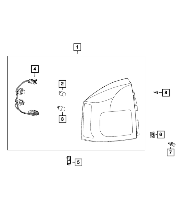 68091062AA - Electrical: Taillamp Wiring, Left for Jeep: Compass Image