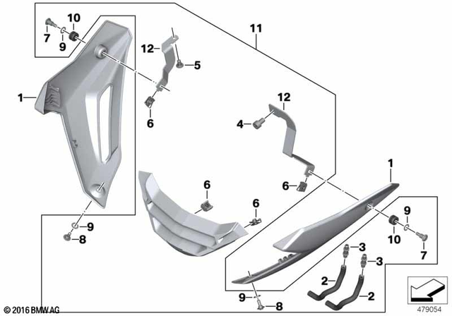 46638533964 - Frame and Mounting Parts: Engine Spoiler Right - Rohteil/blank for BMW-Motorrad Image