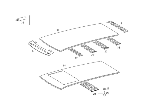 Roof for 1990 Mercedes-Benz 300 TE #1