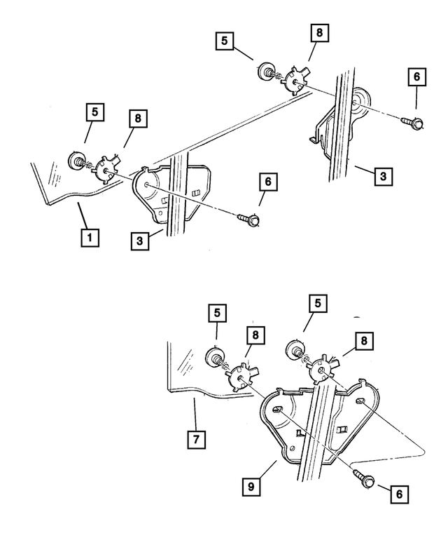 55076053AG - : Front Door Window Regulator, Left for Mopar Image