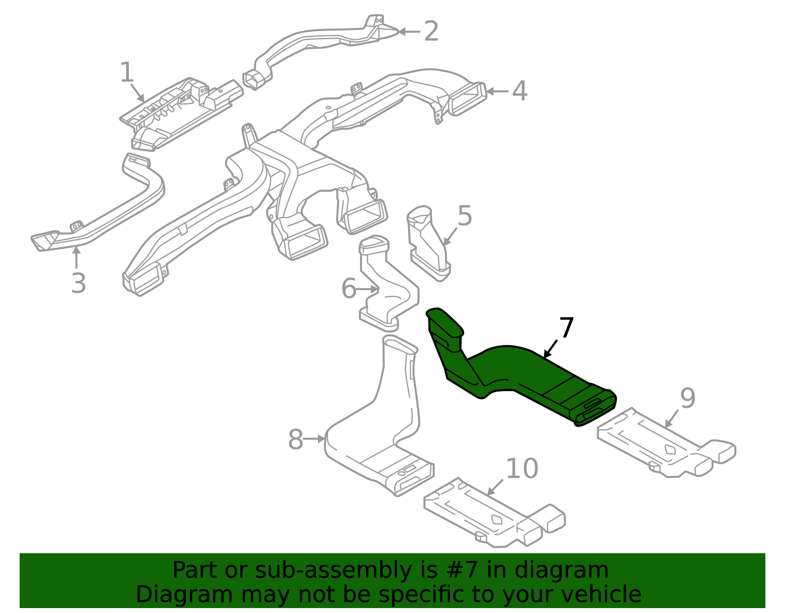 27832-7LA5A - Instrument Panel Air Duct Official Nissan Parts Store