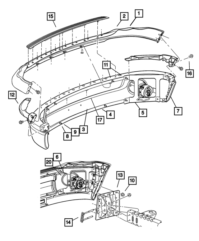 5073002AC - Frames and Bumpers: Front Fascia for Mopar Image