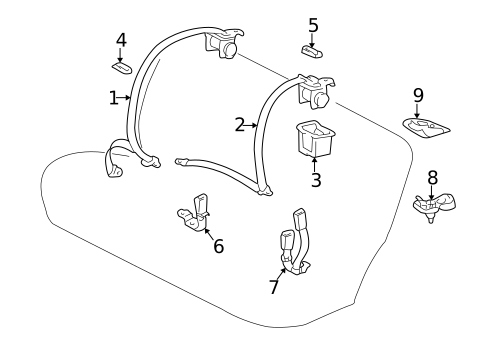 Rear Seat Belts for 1999 Lexus ES300 #0