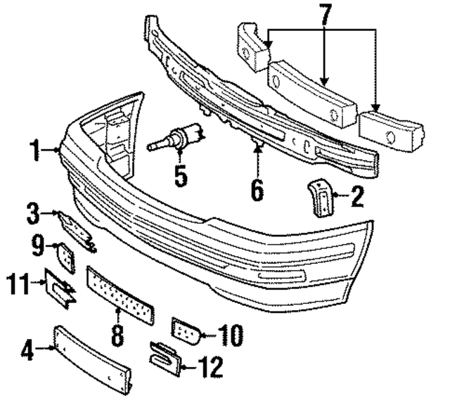1298801470 - Body: Bumper Assembly for Mercedes-Benz Image