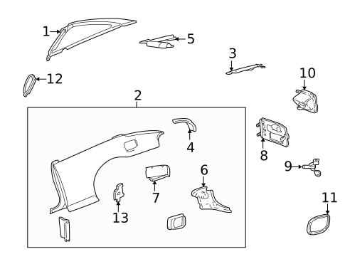 Quarter Panel & Components for 1998 Pontiac Sunfire #0
