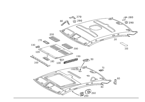 Headliner for 1998 Mercedes-Benz E430 #1