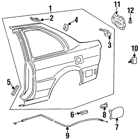 Quarter Panel & Components for 1996 Toyota Paseo #0