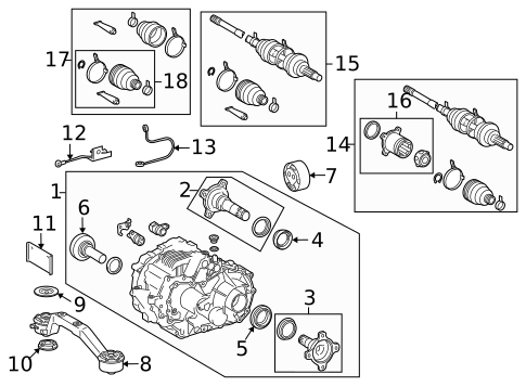 Axle & Differential for 2012 Lexus RX450h #0