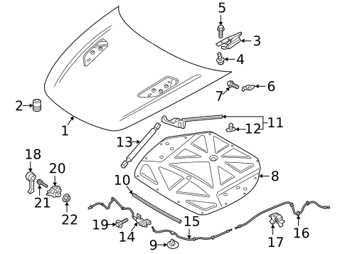 Hood & Components for 2020 Kia Stinger #0