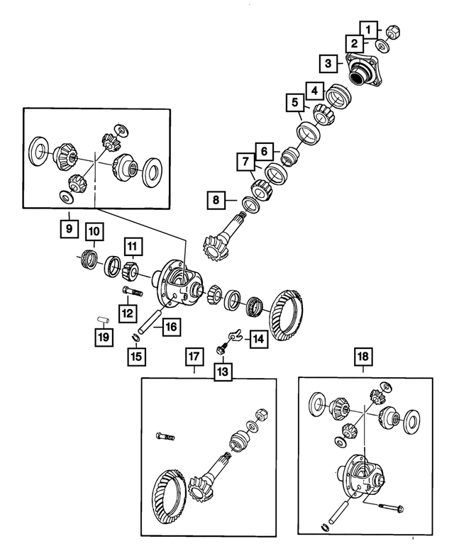68149239AA - Rear Axle; American Axle 292 MM Single Rear Wheel; Differential and Drive Line: Pinion Shaft Shim Kit for Mopar Image image