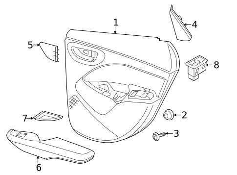 Interior Trim - Rear Door for 2015 Dodge Dart #0