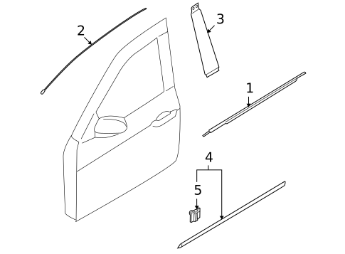 Exterior Trim - Front Door for 2012 Hyundai Genesis #0