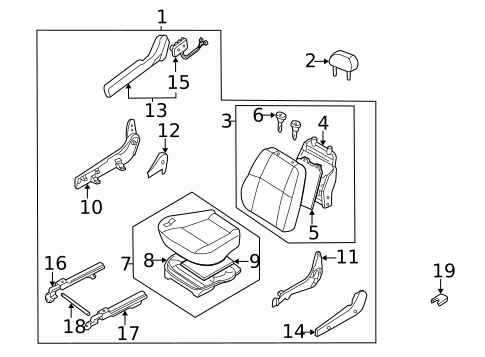 Front Seat Components for 1997 Nissan Pathfinder #3