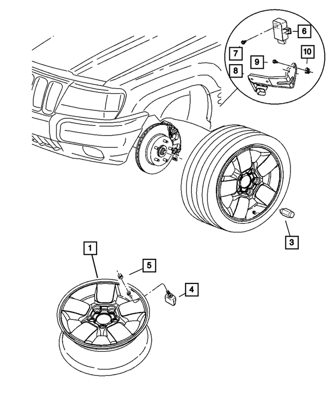 5290711AC - Wheels: Aluminum Wheel, Front for Mopar Image image