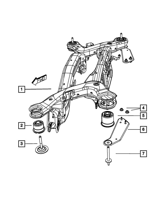 5151022AI - Rear Suspension: Rear Suspension Crossmember for Chrysler: 200, Sebring | Dodge: Avenger, Journey Image