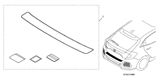Rear Bumper Applique for 2019 Honda Civic #0