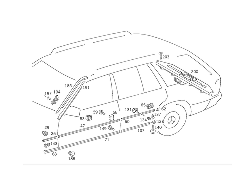 Outside Attachment Parts for 1988 Mercedes-Benz 300TE #1