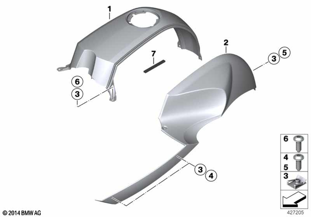 46637678043 - Frame and Mounting Parts: Tank Cover, Primed, Left -  for BMW-Motorrad Image