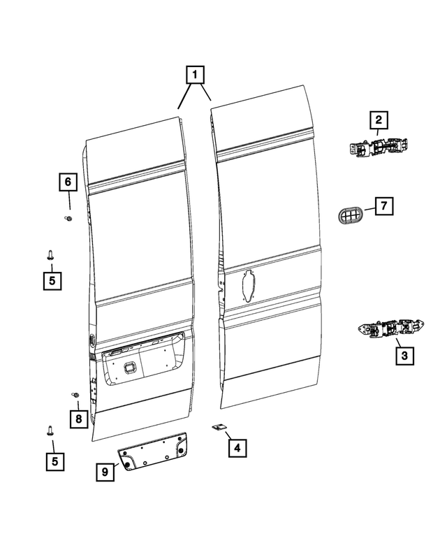 68241604AA - : Rear Cargo Door, Left for Mopar Image