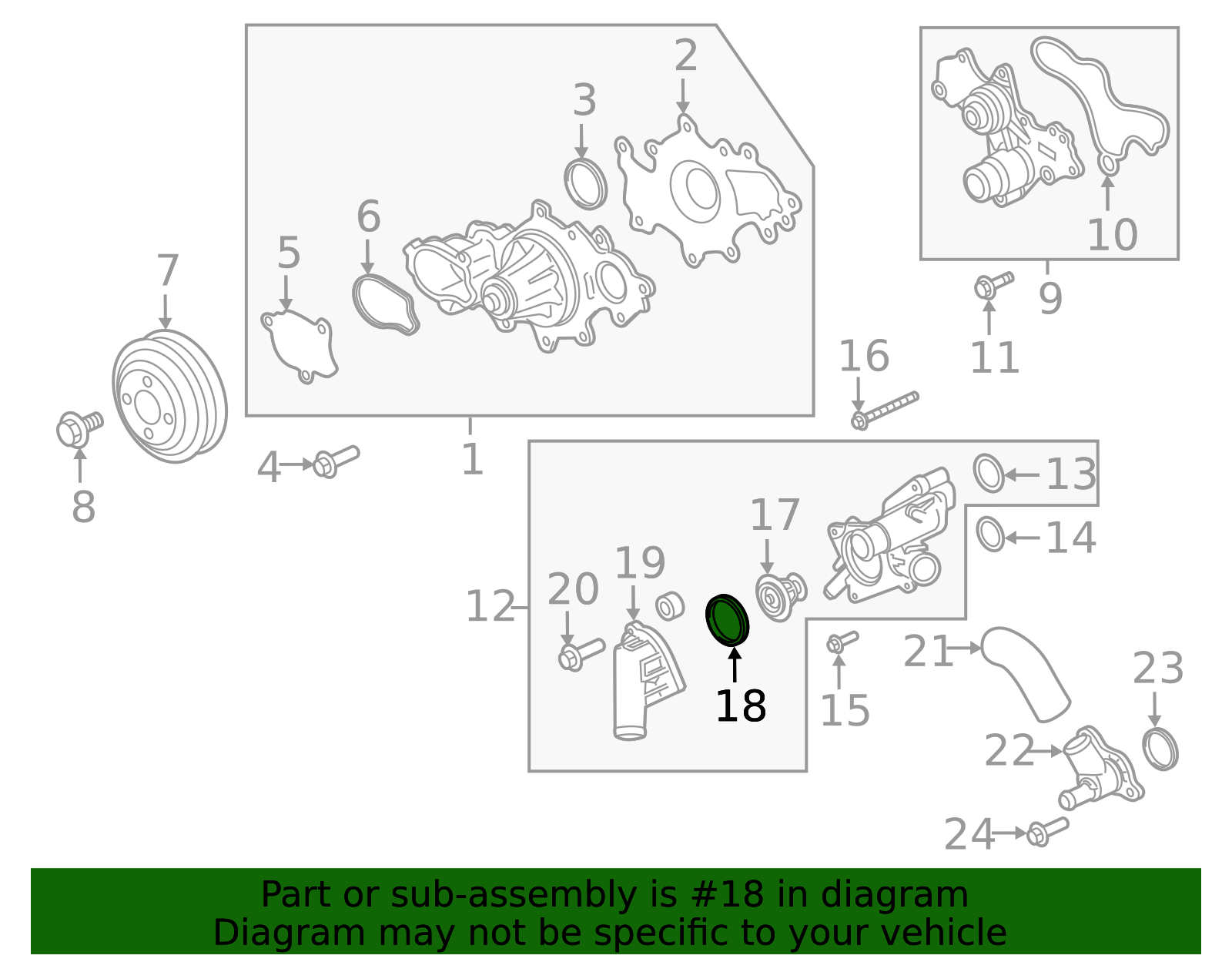 thumbnail image 2 of EAF8255A Thermostat Gasket For Ford Tractors - Fits 501, 600, 601, 700, 701, 800, 900, 2000, 4000 4-Cyl 2 of 5