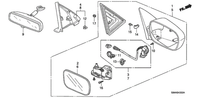 Mirror (Remote Control) for 2002 Honda Accord #0