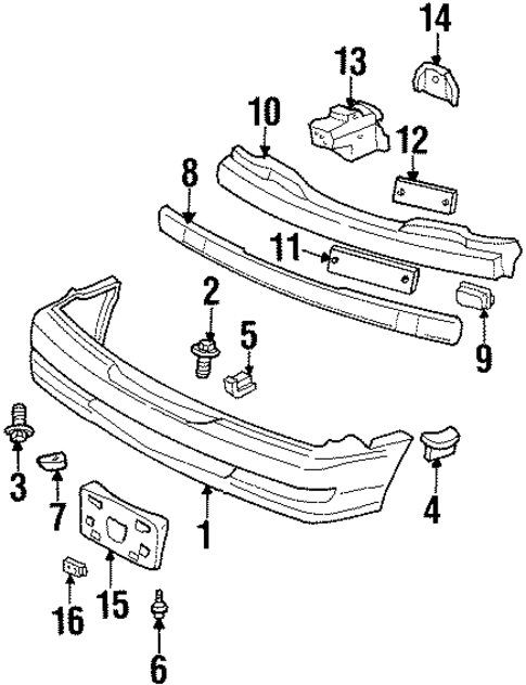 Bumper & Components - Front for 1998 Acura CL #0