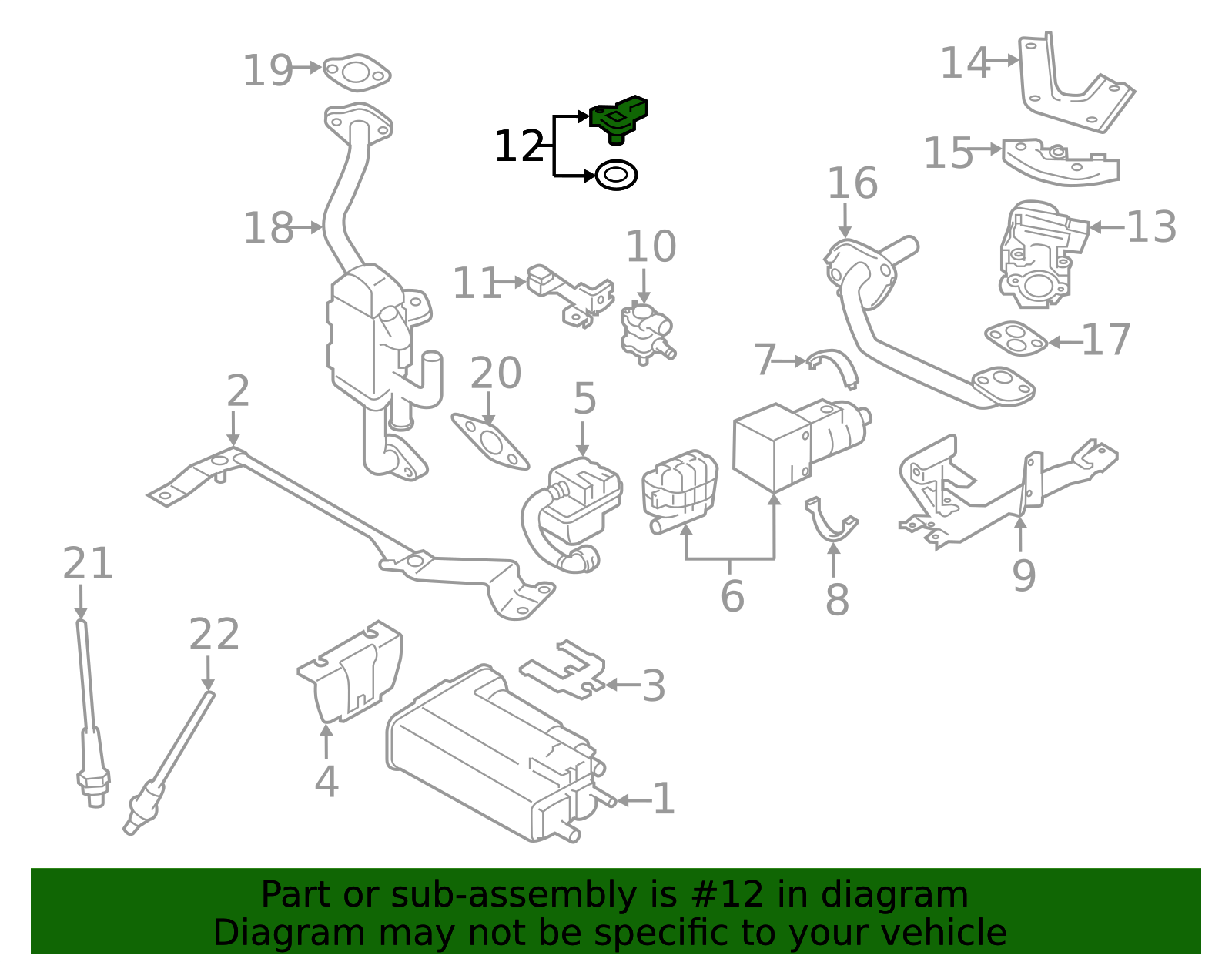 2011-2020 Subaru Manifold Absolute Pressure Sensor 22627AA510