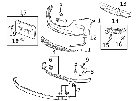 Bumper & Components - Front for 2023 Buick Enclave #0