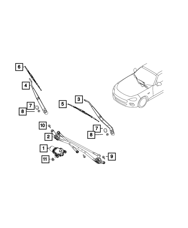68314430AA - : Front Wiper Blade, Passenger Side for Mopar Image