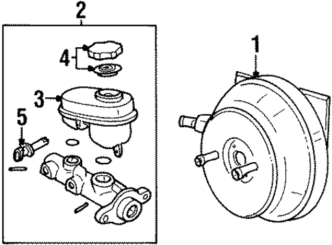 Master Cylinder - Components On Dash Panel for 1998 Oldsmobile Cutlass #0