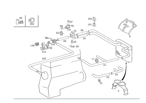 Heating Water Connection for 1991 Mercedes-Benz 300E #2