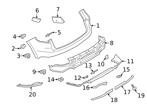 Bumper & Components - Rear for 2020 Porsche Cayenne #0