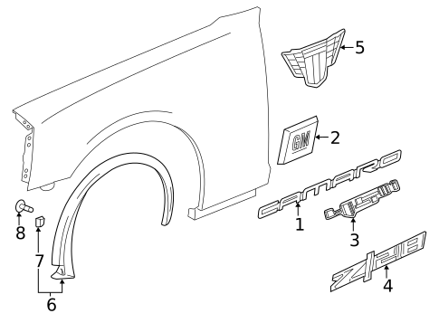 Exterior Trim - Fender for 2010 Chevrolet Camaro #0