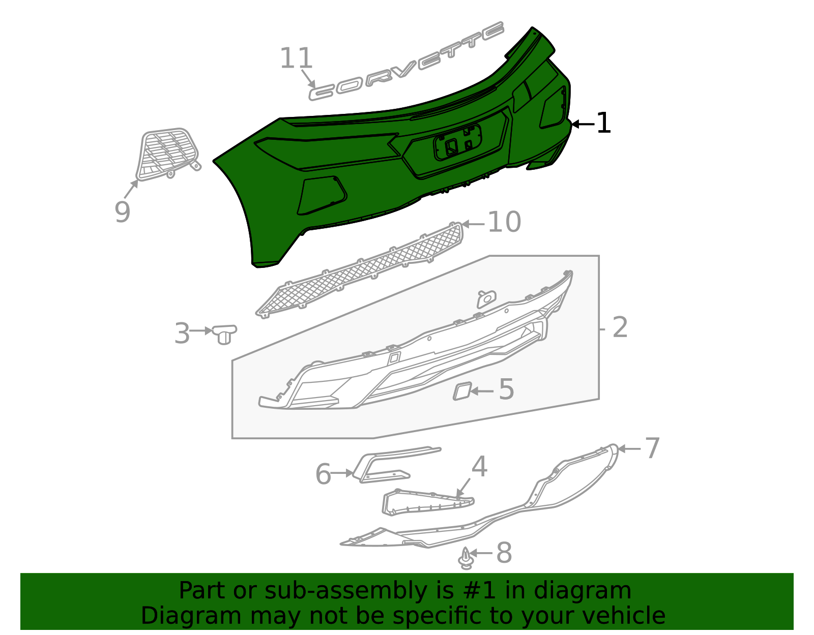 2025 Chevrolet Corvette Bumper Cover 85035999 | Chevy Parts Pros