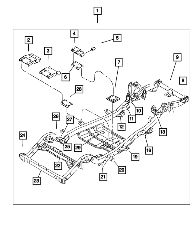 5140445AA - Frames and Bumpers: Chassis Frame for Mopar Image