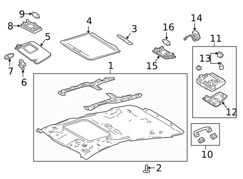 Interior Trim - Roof for 2016 Toyota Prius #1