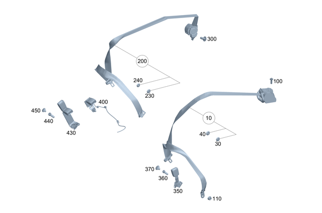 2478603402 - Rear Seat: Seat Belt for Mercedes-Benz: 180b, GLA250, GLA35 AMG, GLA45 AMG Image image