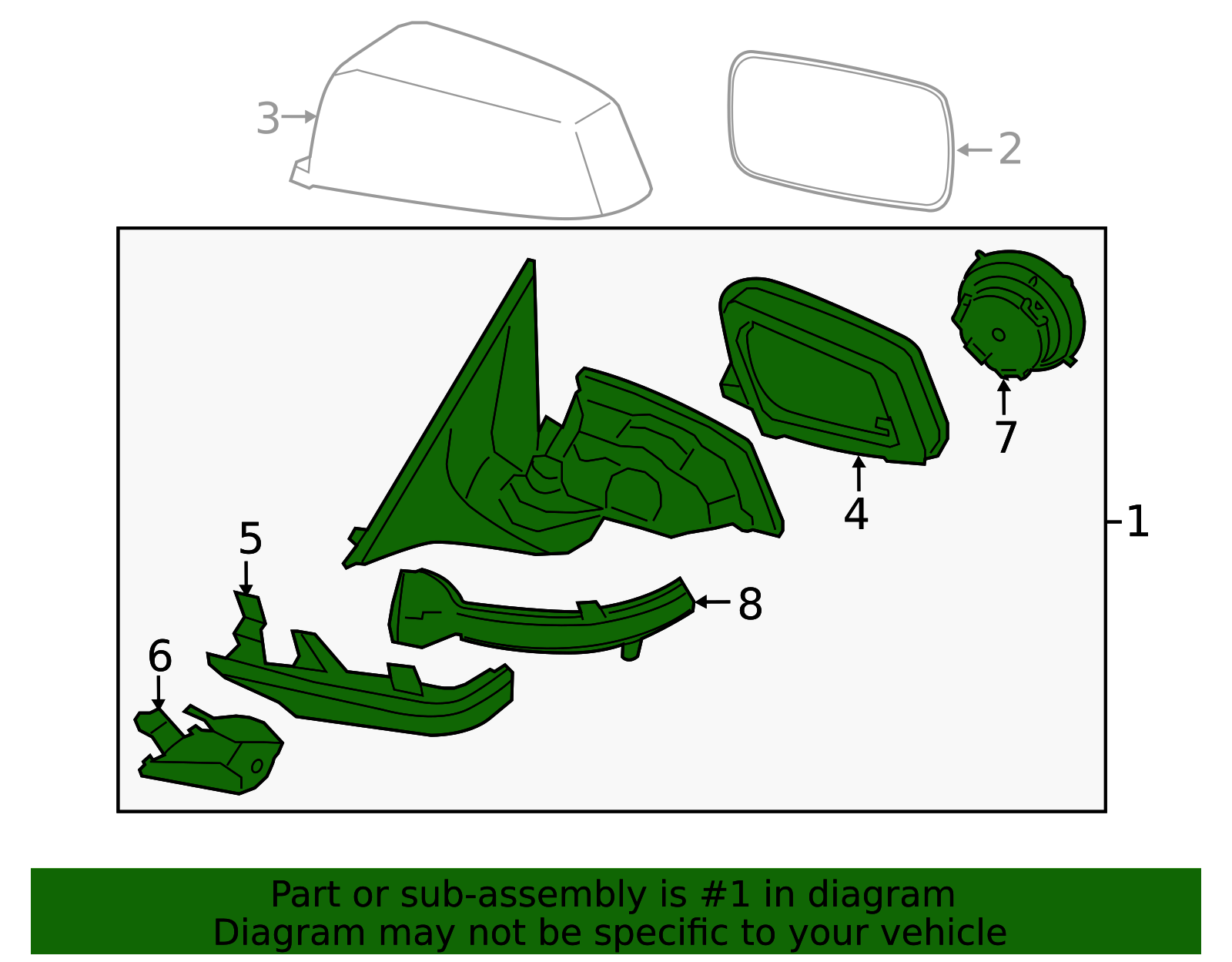 Genuine Mirror Assembly for 2013-2015 BMW | OEM Part# 51-16-7-308-496 ...
