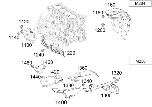 2561423800 - Major Assembly Detachable Parts: Screening Plate for Mercedes-Benz: AMG GT 43, AMG GT 53, CLS450, CLS53 AMG, E53 AMG, GLE450, GLE53 AMG, GLS450, S500, S580e Image image