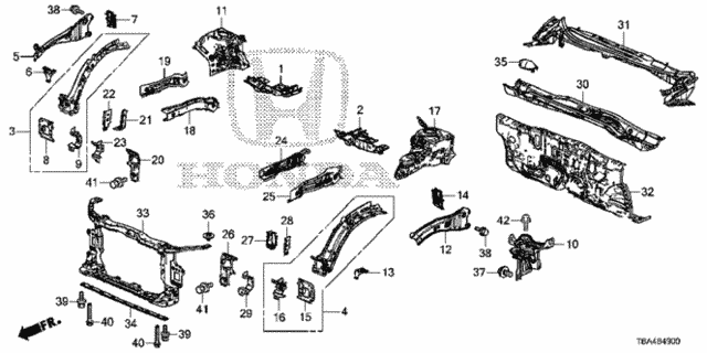 Front Bulkhead - Dashboard for 2016 Honda Civic #0