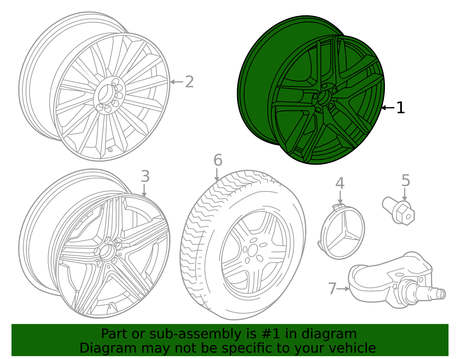 2021-2025 Mercedes-Benz Amg 5-Twin-Spoke Wheel 167-401-42-00-64