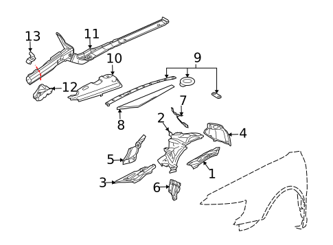 Structural Components & Rails for 2004 Volkswagen Phaeton #0