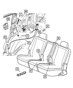 5JA521D1AC - Restraints: Rear Inner Seat Belt for Chrysler: Aspen | Dodge: Durango Image
