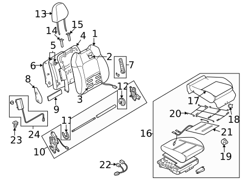 Front Seat Components for 2007 Subaru Legacy #1