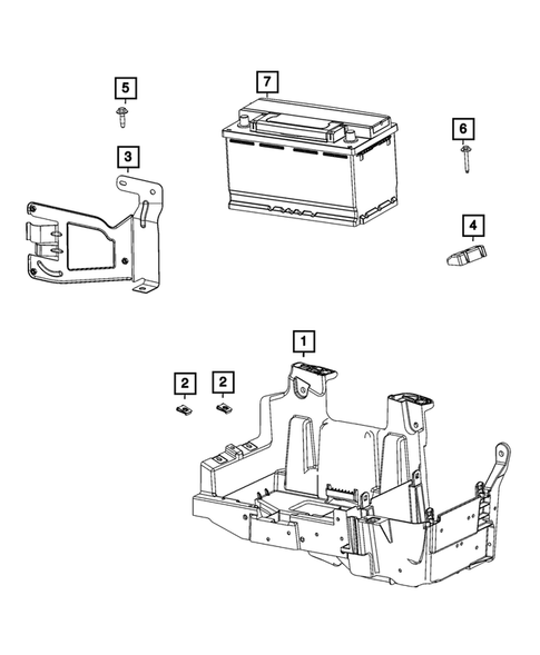 Battery, Battery Tray and Cables for 2023 Ram 3500 #9